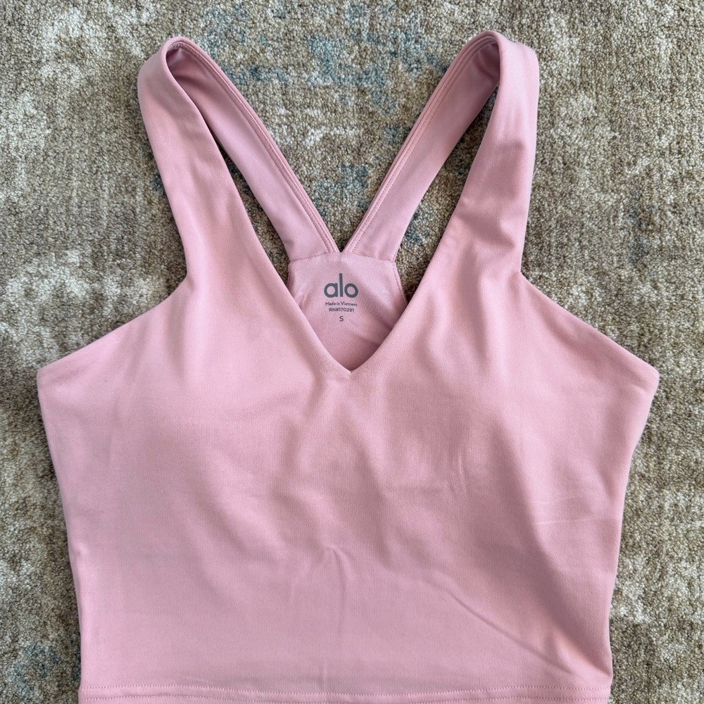 Alo Yoga Pink Sports Bra Crop Top Size Small